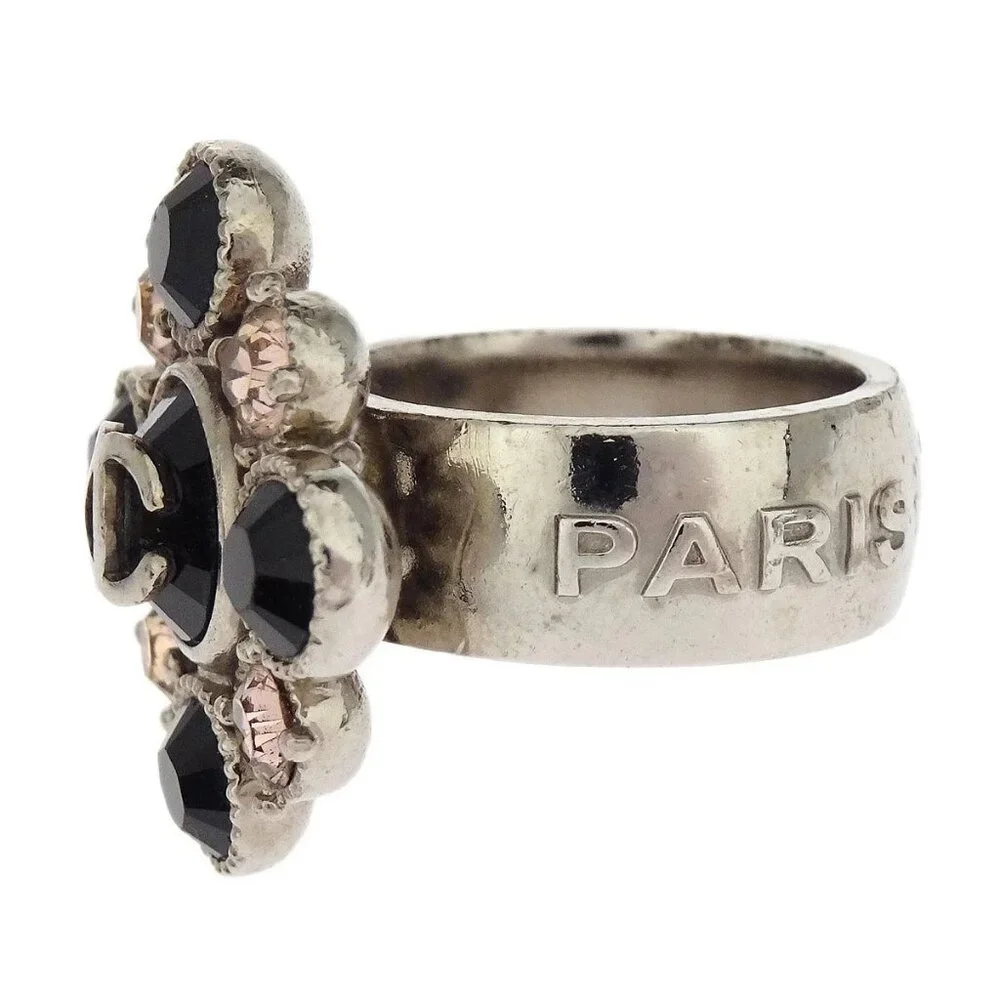 Chanel CC Ring Rhinestone Silver #53 08C 135353 - Picture 3 of 8